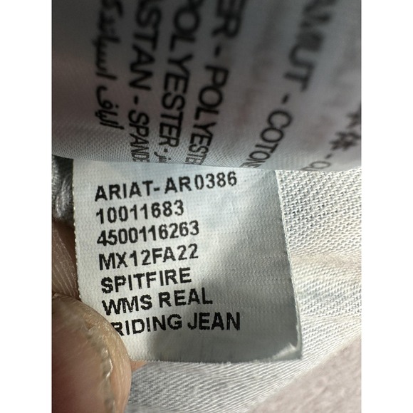Ariat REAL Spitfire Jeans Womens 32R Blue Mid Rise Bootcut Stretch Denim Riding - Picture 11 of 12